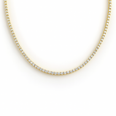 SPECIAL! 2.98ct G SI 14kt Yellow Gold Round Diamond Tennis Necklace 16" Long