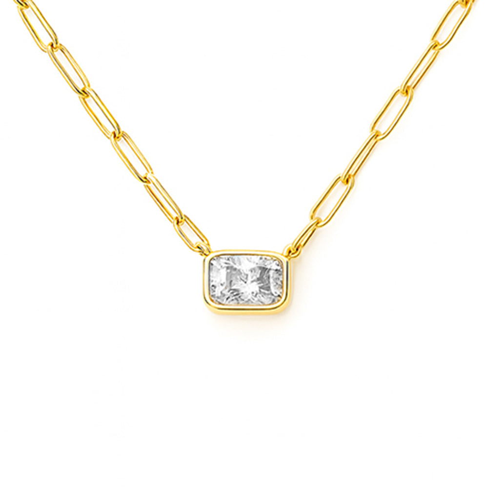 SPECIAL! 1.90ct G SI 14kt Yellow Gold Radiant Cut Diamond Pendant Necklace 18" Long