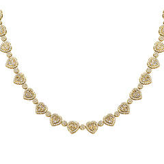 SPECIAL! 13.16ct G SI 14kt Yellow Gold Diamond Heart Shape Necklace 22" Long