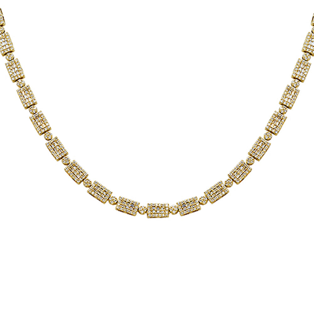 SPECIAL! 9.91ct G SI 14kt Yellow Gold Baguette Diamond Necklace 22" Long
