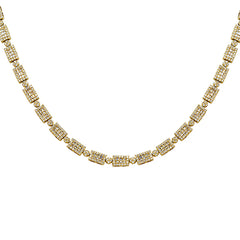 SPECIAL! 9.91ct G SI 14kt Yellow Gold Baguette Diamond Necklace 22" Long