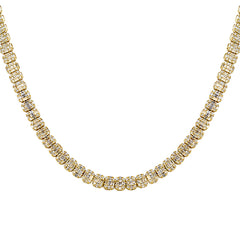 SPECIAL! 14.11ct G SI 14kt Yellow Gold Baguette Diamond Necklace 22" Long
