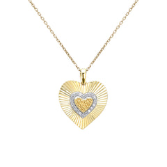 SPECIAL! .13ct G SI 14kt Yellow Gold Heart Shape Diamond Pendant Necklace 18" Long Chain