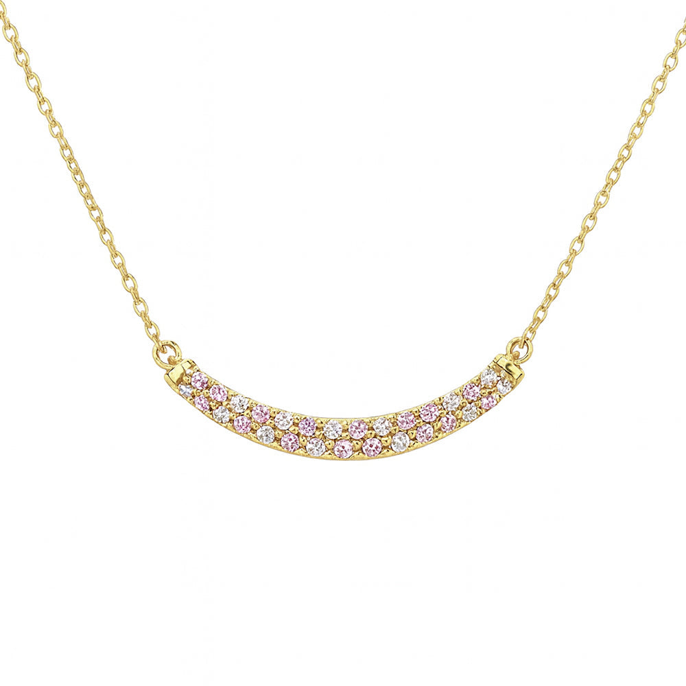 SPECIAL! .38ct G SI 14kt Yellow Gold Diamond & Pink Sapphire Gemstone Pendant Necklace 18" Long