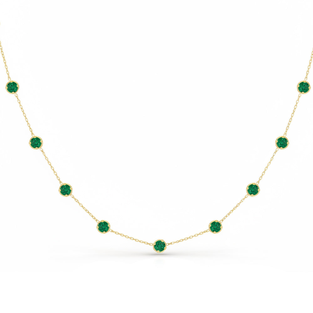 SPECIAL! 2.29ct G SI 14kt Yellow Gold Emerald Gemstone Pendant Necklace 16"+2" Long