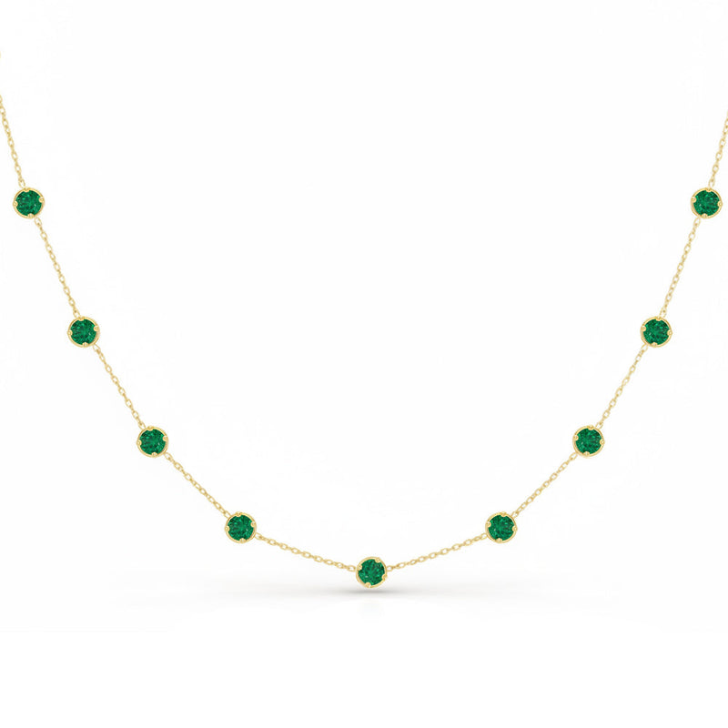 SPECIAL! 2.29ct G SI 14kt Yellow Gold Emerald Gemstone Pendant Necklace 16"+2" Long