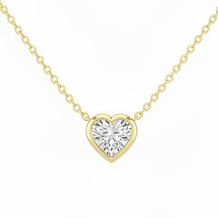 SPECIAL! .27ct G SI 14kt Yellow Gold Bezel Set Heart Shape Diamond Pendant Necklace 16+2" Long