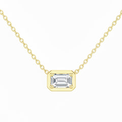 SPECIAL! .41ct G SI 14kt Yellow Gold Emerald Cut Diamond Pendant Necklace 16+2" Long