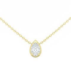 SPECIAL! .25ct G SI 14kt Yellow Gold Pear Cut Diamond Solitaire Pendant Necklace 16+2" Long