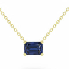 SPECIAL! 1.58ct G SI 14kt Yellow Gold Blue Sapphire Gemstone Solitaire Pendant Necklace 18" Long