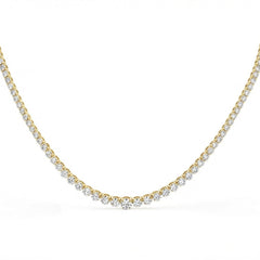 SPECIAL! 4.22ct G SI 14kt Yellow Gold Round Diamond Graduated Tennis Necklace 16" Long