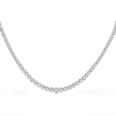 SPECIAL! 4.30ct G SI 14kt White Gold Round Diamond Graduated Tennis Necklace 16" Long