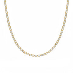 SPECIAL! 5.23ct G SI 14kt Yellow Gold Emerald Cut Diamond Bezel Set Tennis Necklace 16" Long