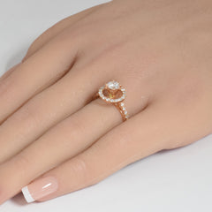SPECIAL! 1.02ct G SI 14K Rose Gold Diamond Halo Engagement Ring  Size 6.5
