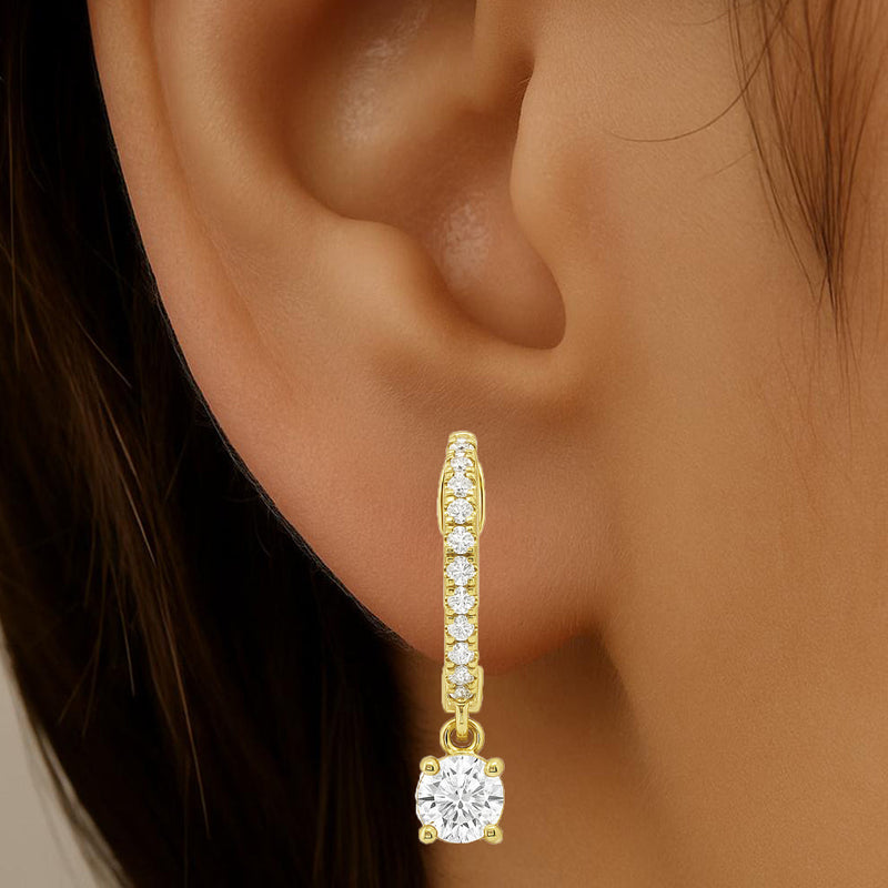 SPECIAL!.33ctct G SI 14K Yellow Gold Diamond Hoop Huggie Earrings
