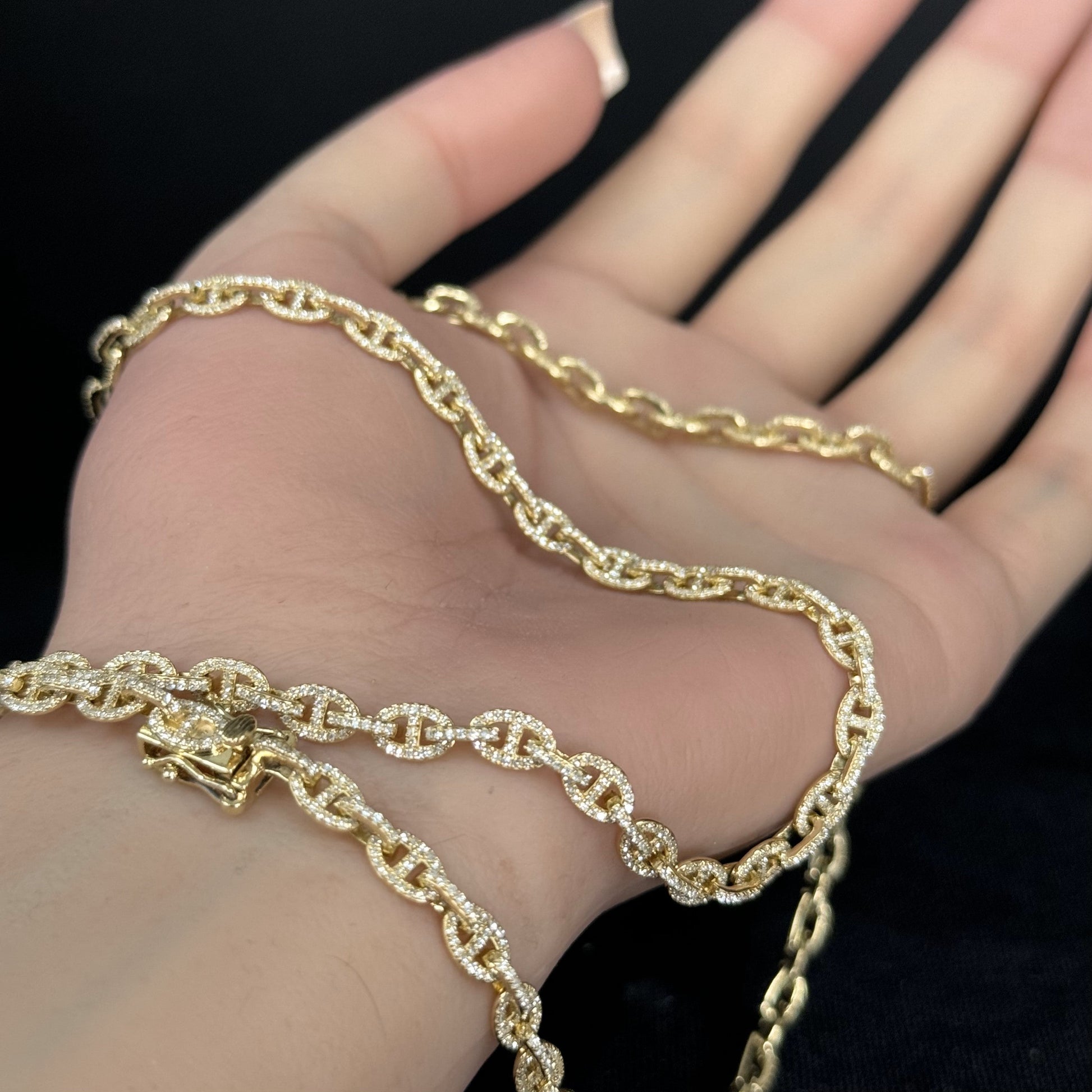 SPECIAL!2.41ct G SI 14K Yellow Gold Diamond Elegant Link Pendant Necklace 16' Long