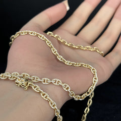 SPECIAL! 3.52ct G SI 14K Yellow Gold Diamond Mariner Link Chain Necklace 22" Long