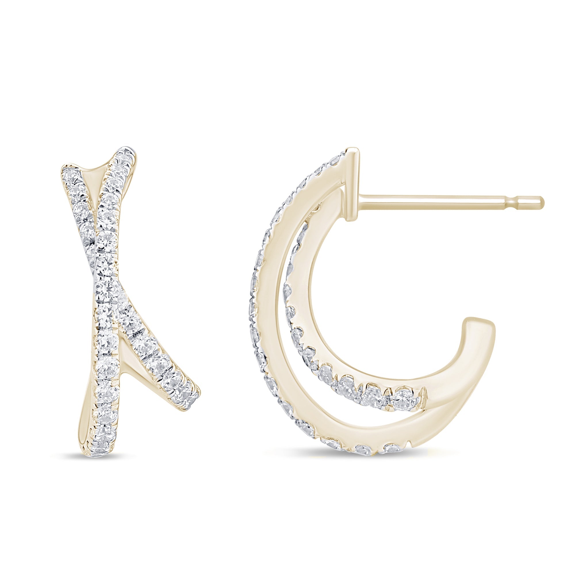 SPECIAL! .42ct G SI 14K Yellow Gold Diamond Twisted Hoop Earrings