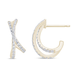 SPECIAL! .42ct G SI 14K Yellow Gold Diamond Twisted Hoop Earrings