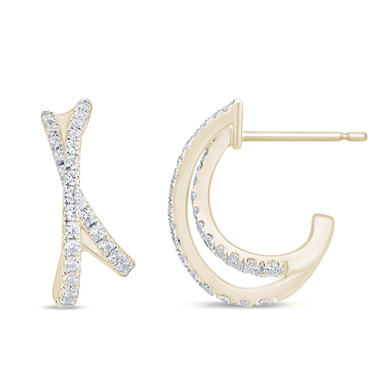 SPECIAL! .42ct G SI 14K Yellow Gold Diamond Twisted Hoop Earrings