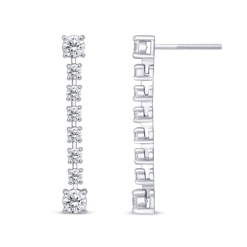 SPECIAL! 1.04ct G SI 14K White Gold Diamond Drop Earrings Screw Back