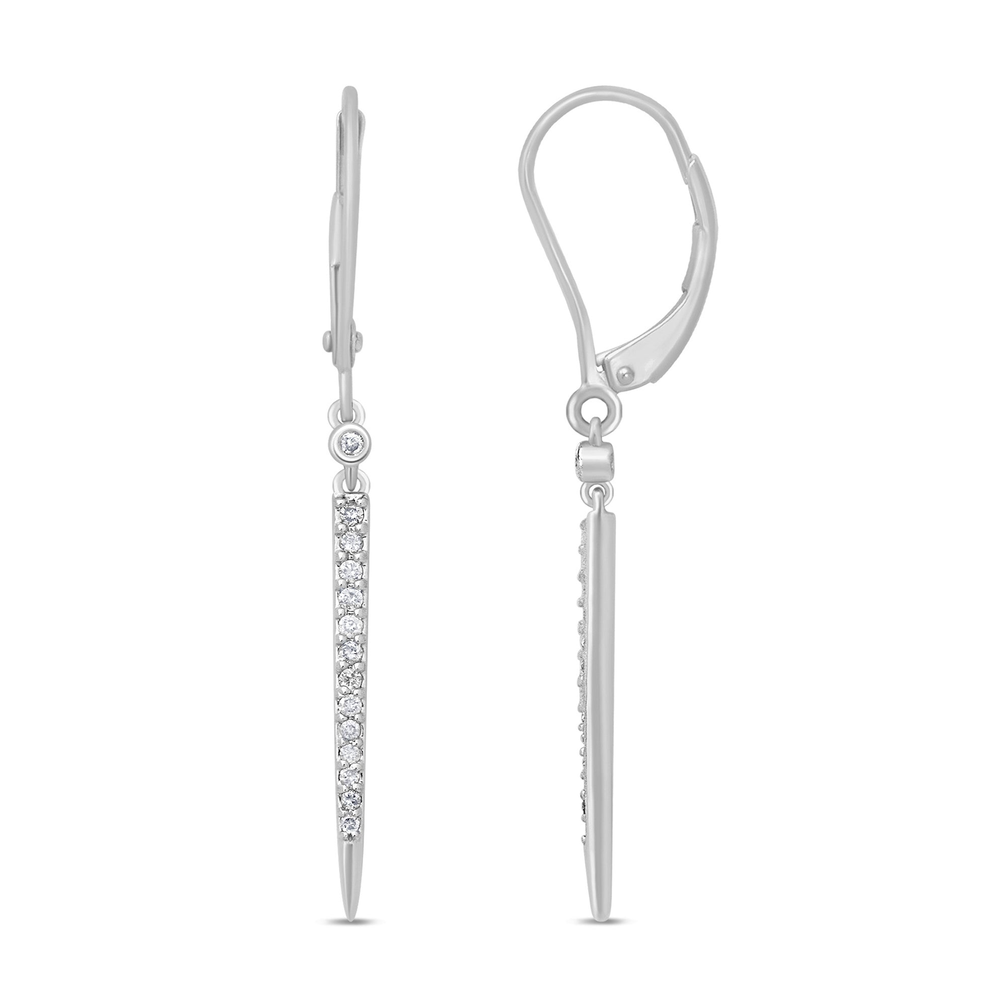 DIAMOND CLOSEOUT! .17ct 14k White Gold Diamond Drop Earrings
