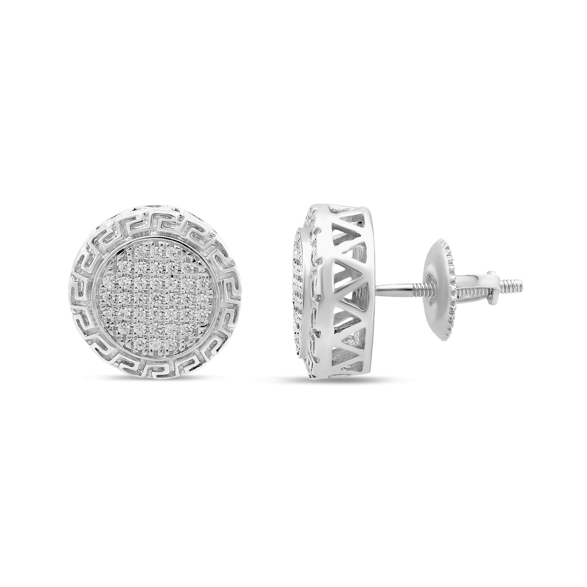 DIAMOND CLOSEOUT! .17CT G SI 10K White Gold Diamond Micro Pave Stud Earrings