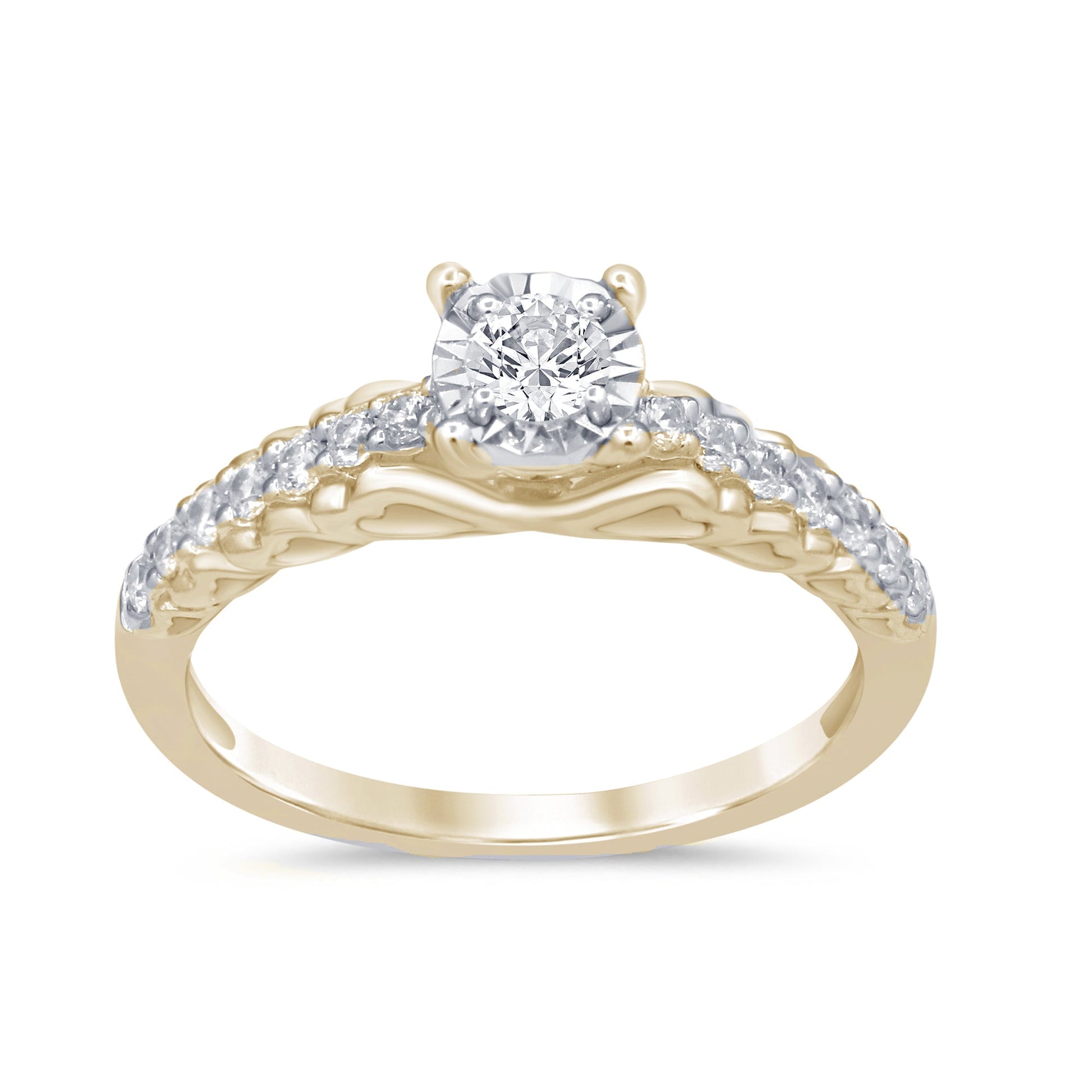 DIAMOND CLOSEOUT!  .56cts 14k Yellow Gold Diamond Engagement Promise Ring Size 6.5