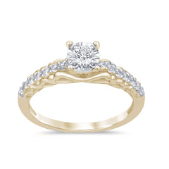 DIAMOND CLOSEOUT!  .56cts 14k Yellow Gold Diamond Engagement Promise Ring Size 6.5