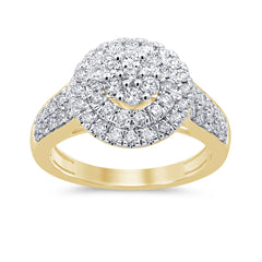 DIAMOND  CLOSEOUT!  1.06ct 10k Yellow Gold Diamond Cluster Cocktail Engagement Ring Size 6.5