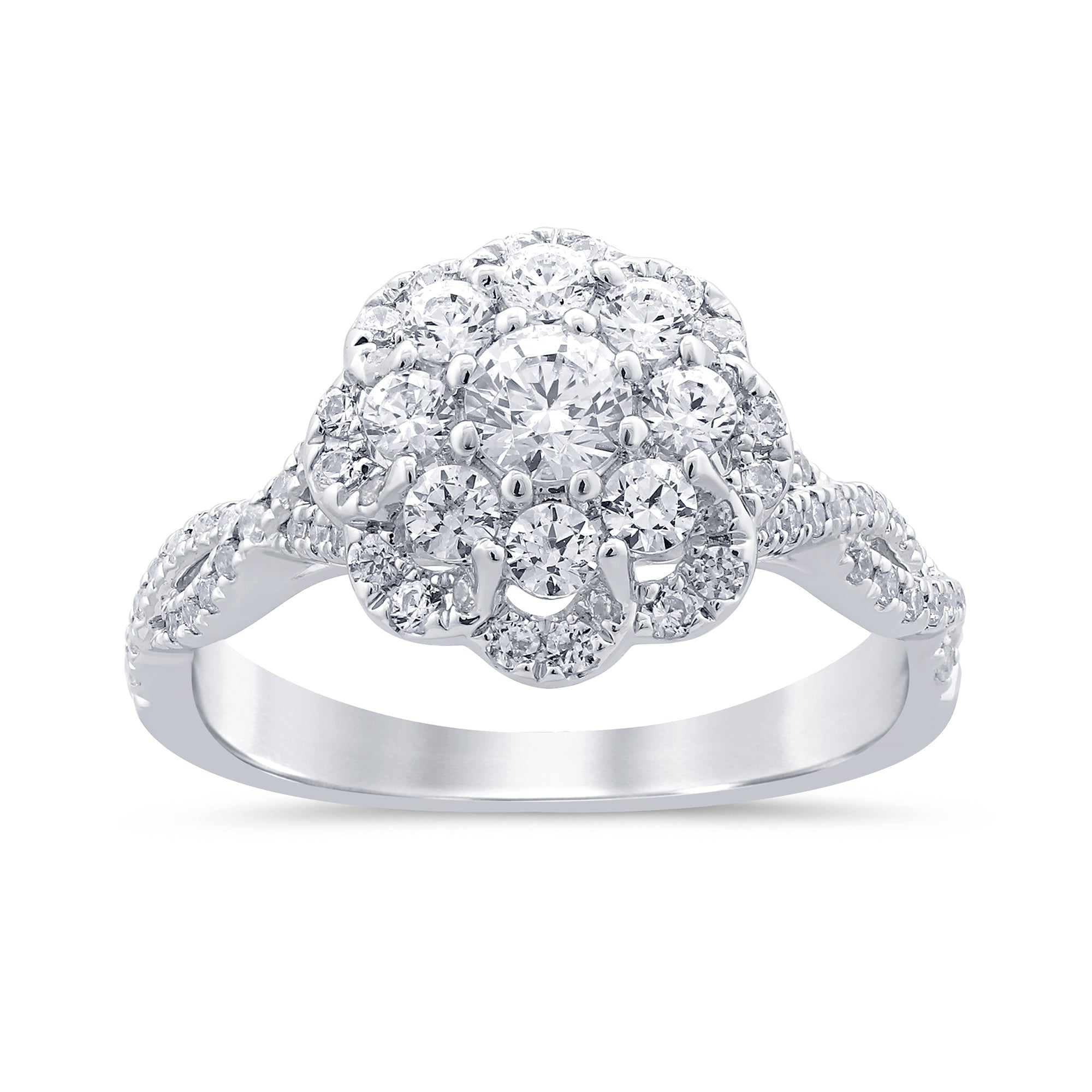 DIAMOND  CLOSEOUT!  1.02ct G SI 14K White Gold Diamond Filigree Engagement Ring Size 6.5