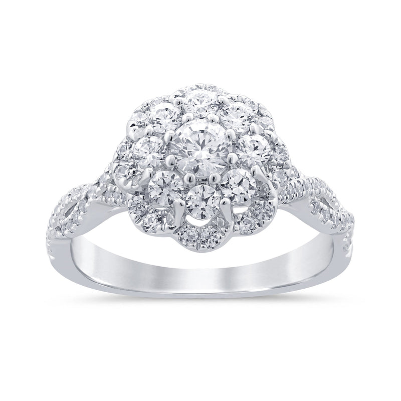 DIAMOND  CLOSEOUT!  1.02ct G SI 14K White Gold Diamond Filigree Engagement Ring Size 6.5