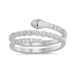 SPECIAL!.20ct G SI 14K White Gold Diamond Snake Wrap Around Band Ring Size 6.5