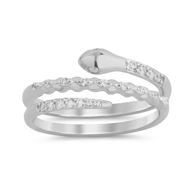 SPECIAL!.20ct G SI 14K White Gold Diamond Snake Wrap Around Band Ring Size 6.5