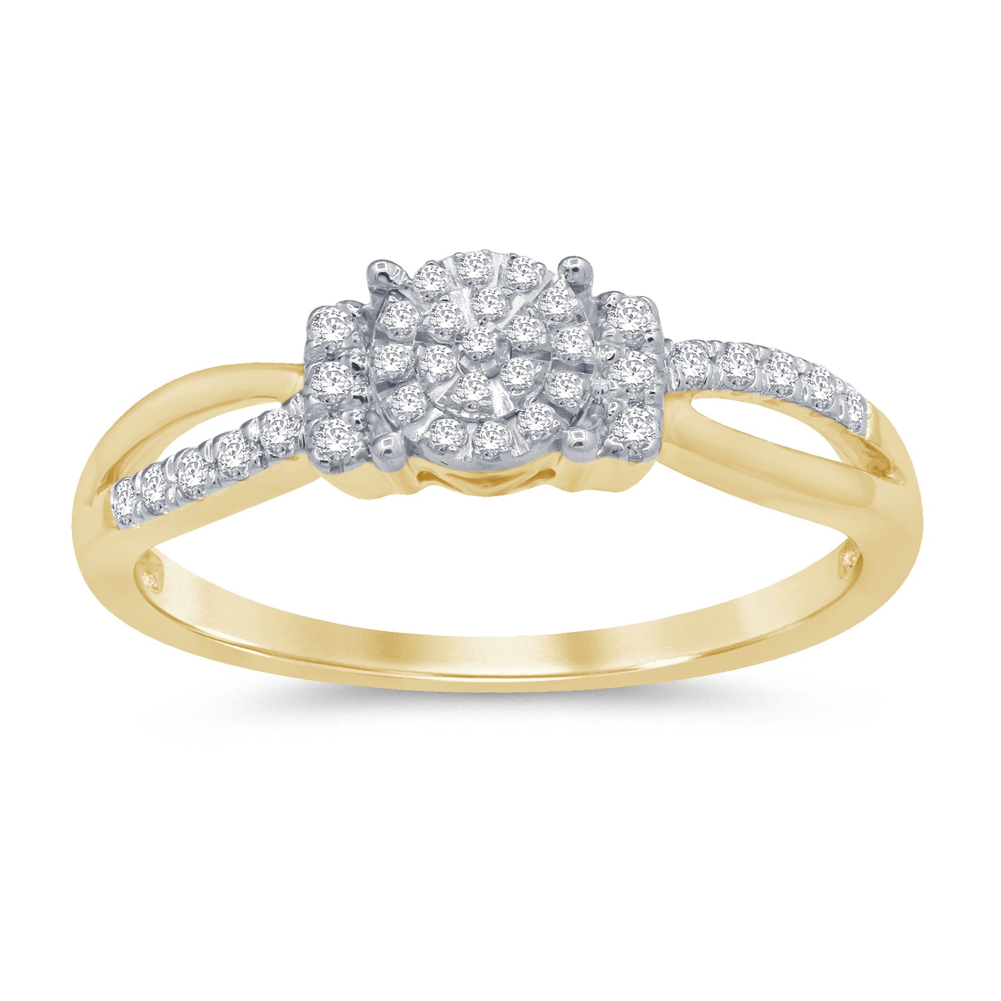 DIAMOND CLOSEOUT! .19ct 14KT Yellow Gold Diamond Engagement Ring Size 6.5