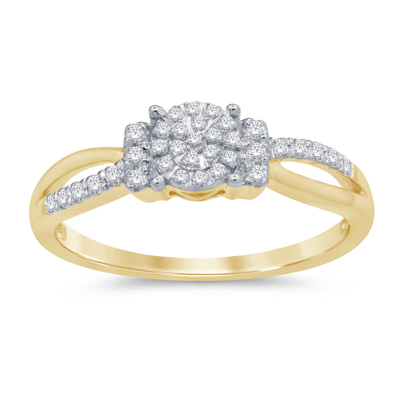 DIAMOND CLOSEOUT! .19ct 14KT Yellow Gold Diamond Engagement Ring Size 6.5