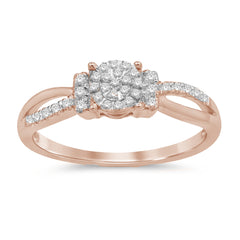 DIAMOND CLOSEOUT! .2ct 14KT Rose Gold Diamond Engagement Wedding Ring Size 6.5