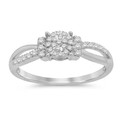 DIAMOND CLOSEOUT! .22ct 14KT White Gold Diamond Solitaire Engagement Ring Size 6.5