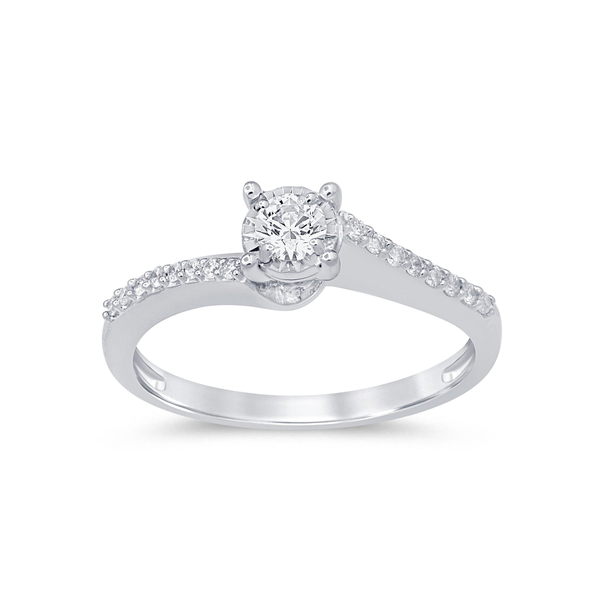 SPECIAL! .25ct 14KT White Gold Round Diamond Ring Size 6.5
