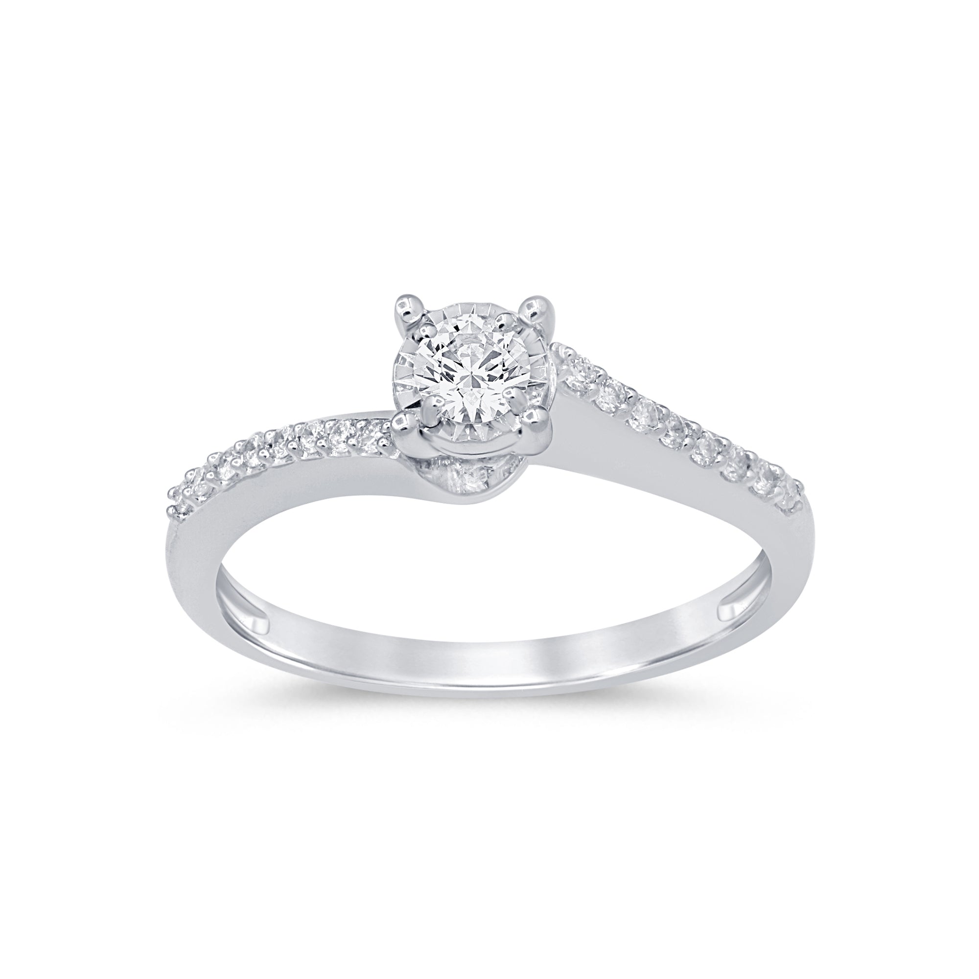 SPECIAL! .25ct 14KT White Gold Round Diamond Ring Size 6.5