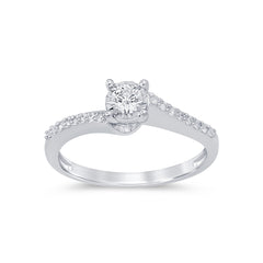 SPECIAL! .25ct 14KT White Gold Round Diamond Ring Size 6.5