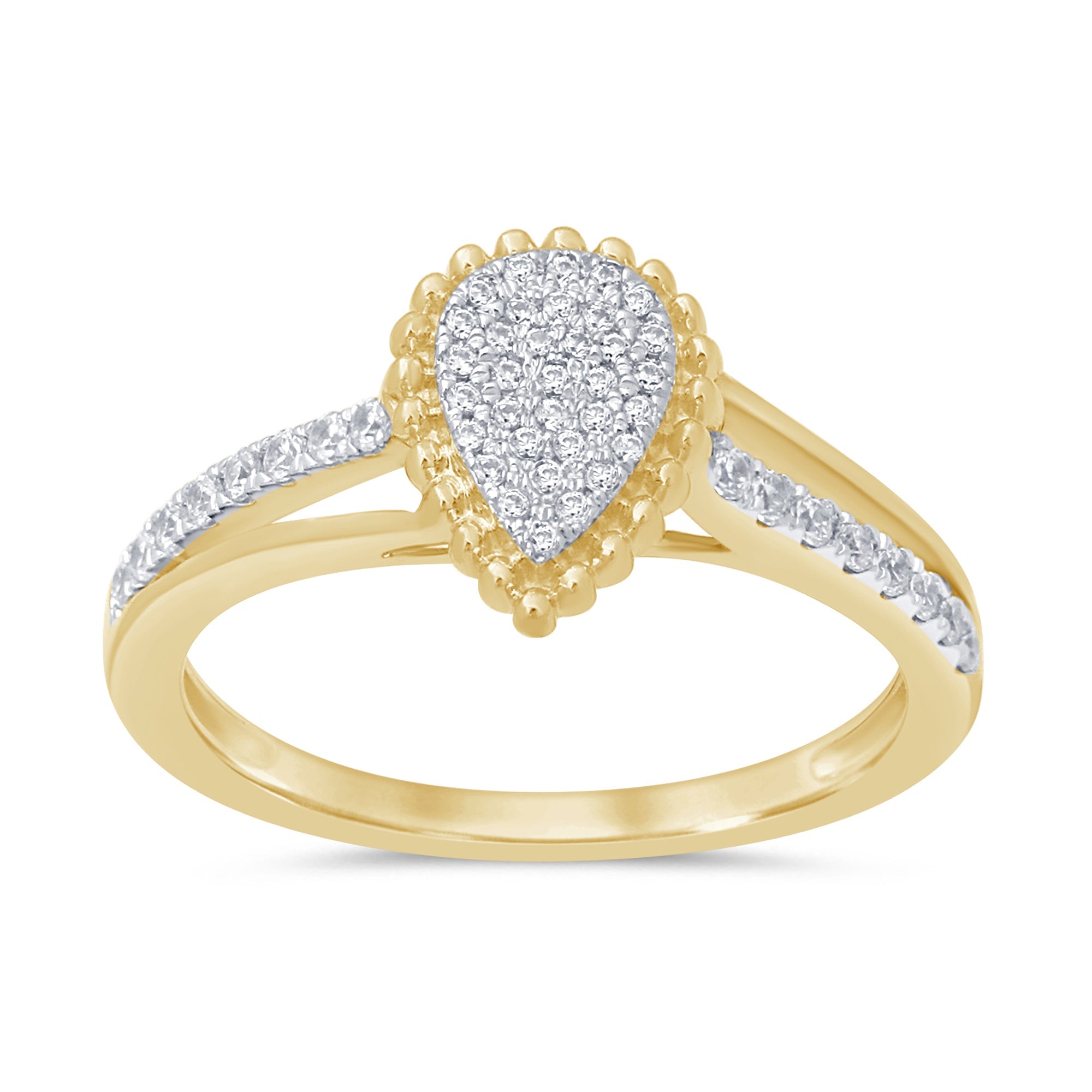 DIAMOND CLOSEOUT!  .24ct 14KT Yellow Gold Pear Shape Diamond Ring Size 6.5