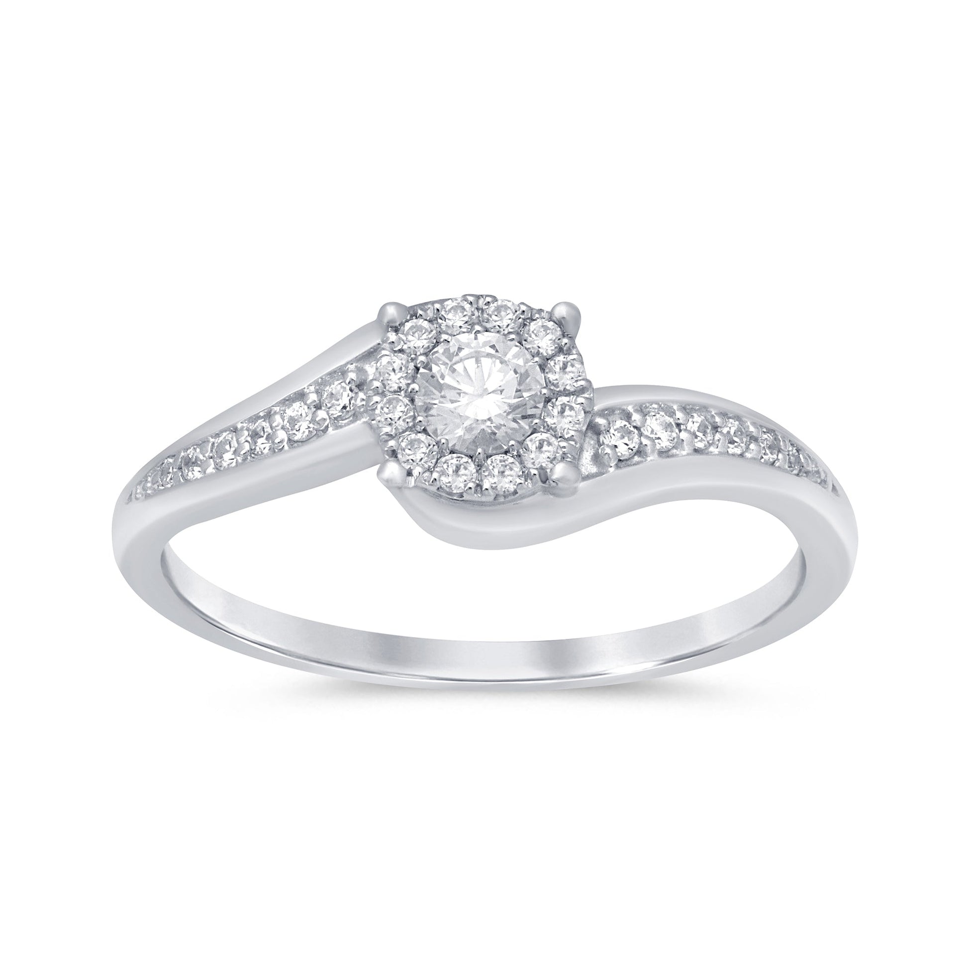 SPECIAL!.17cts 14k White gold Diamond Solitaire Engagement Promise Ring Size 6.5