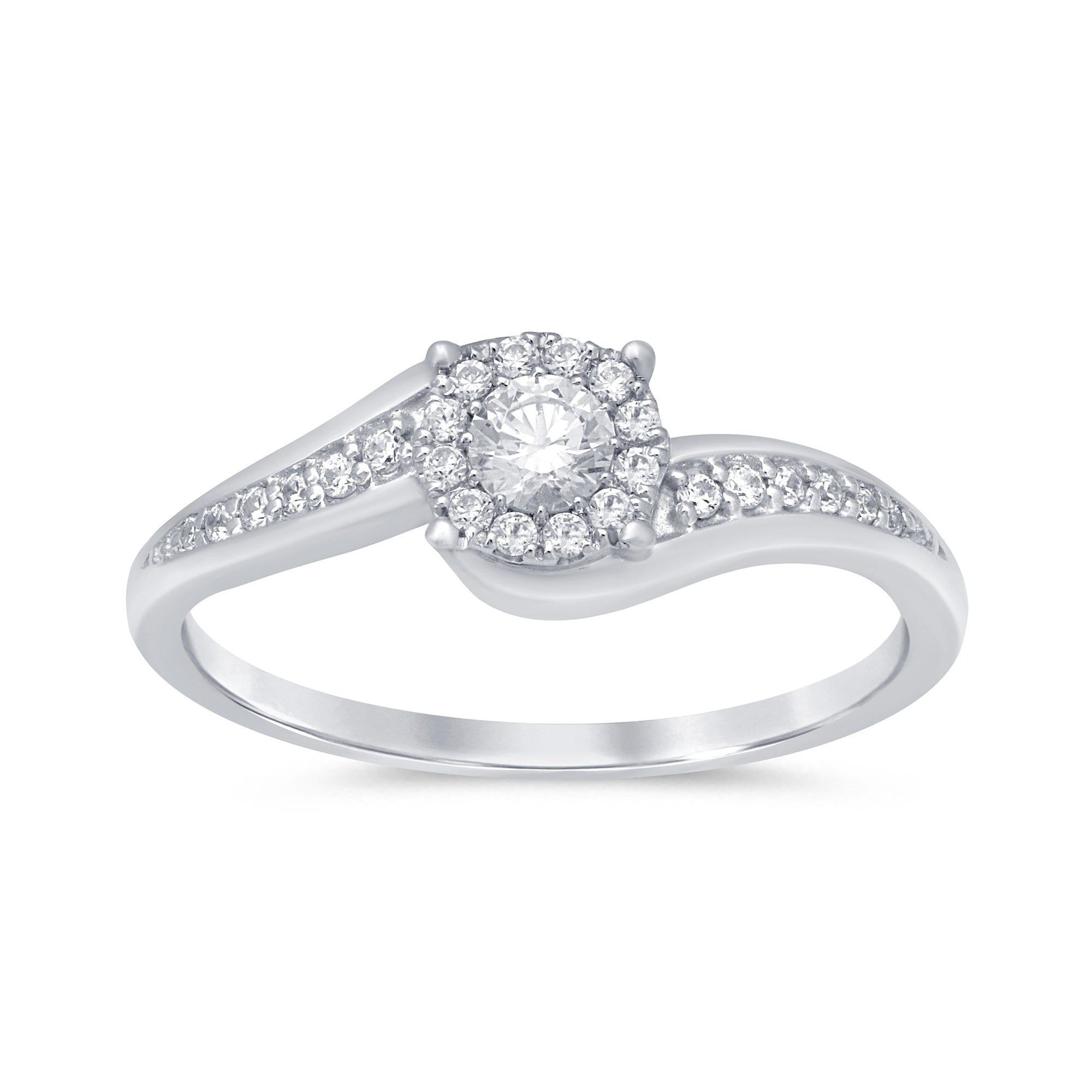SPECIAL!.17cts 14k White gold Diamond Solitaire Engagement Promise Ring Size 6.5