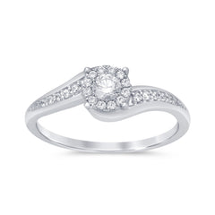 SPECIAL!.17cts 14k White gold Diamond Solitaire Engagement Promise Ring Size 6.5