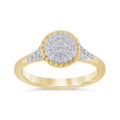 SPECIAL! .18ct G SI 14K Yellow Gold Diamond Round & Baguette Engagement Ring Size 6.5