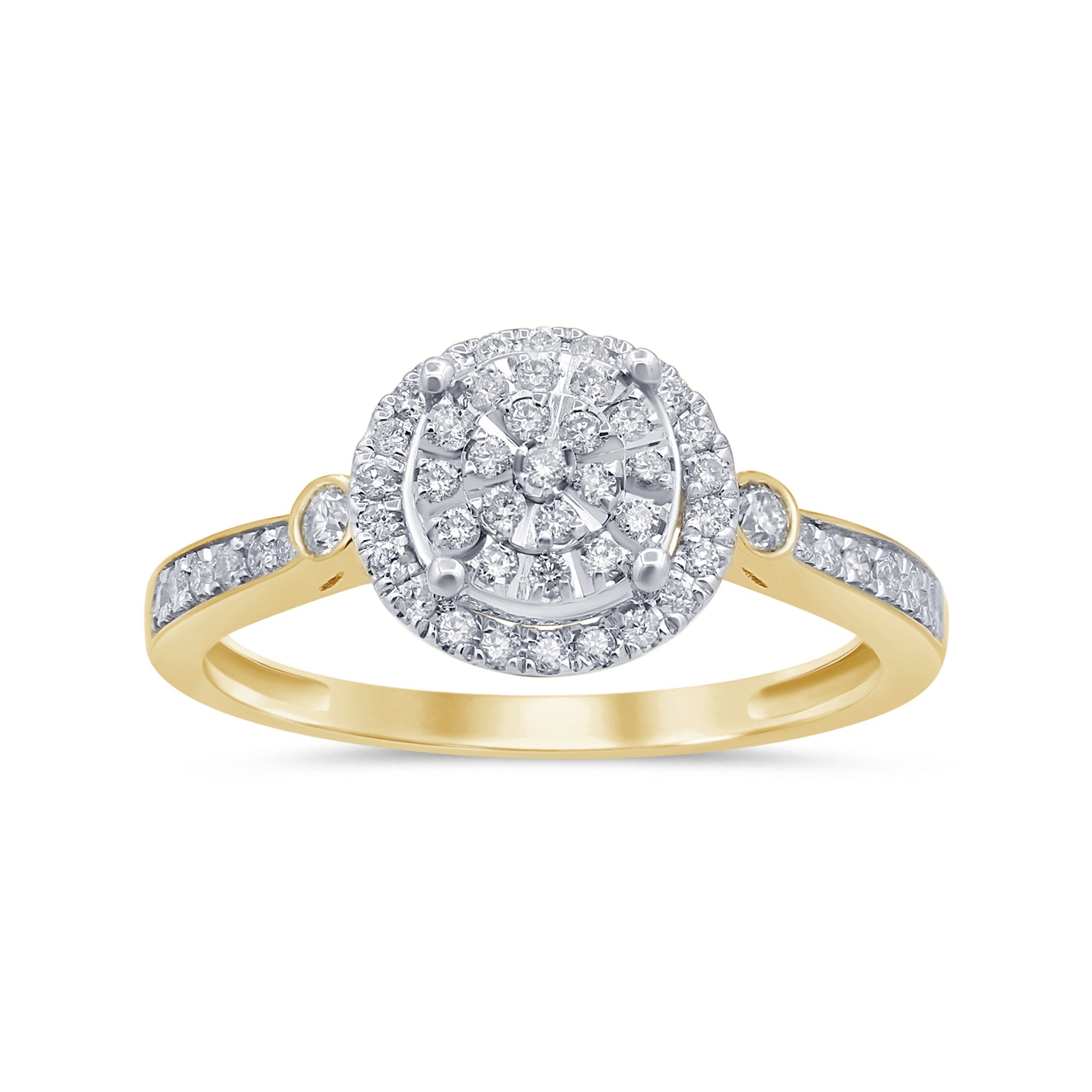 DIAMOND CLOSEOUT! .32cts 14k Yellow Gold Round Diamond Ring Size 6.5