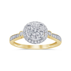 DIAMOND CLOSEOUT! .32cts 14k Yellow Gold Round Diamond Ring Size 6.5