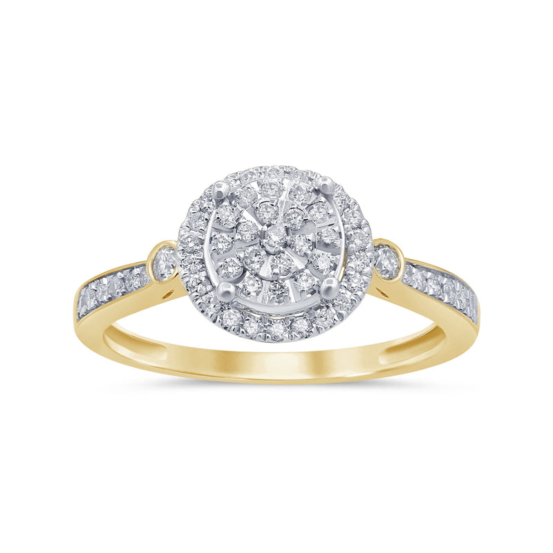 DIAMOND CLOSEOUT! .32cts 14k Yellow Gold Round Diamond Ring Size 6.5