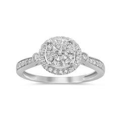 DIAMOND CLOSEOUT!  .35ct 14k White Gold Diamond Round Engagement Wedding Ring Size 6.5